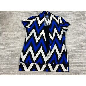 Perseption Concept‎ Top Womens Medium Multicolor Short Sleeve Lined Casual